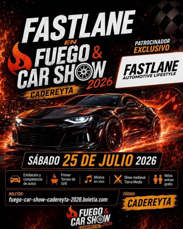 Fuego & Car Show 2026 calentará motores en Cadereyta con autos, música, grill y más de 10 horas de espectáculo